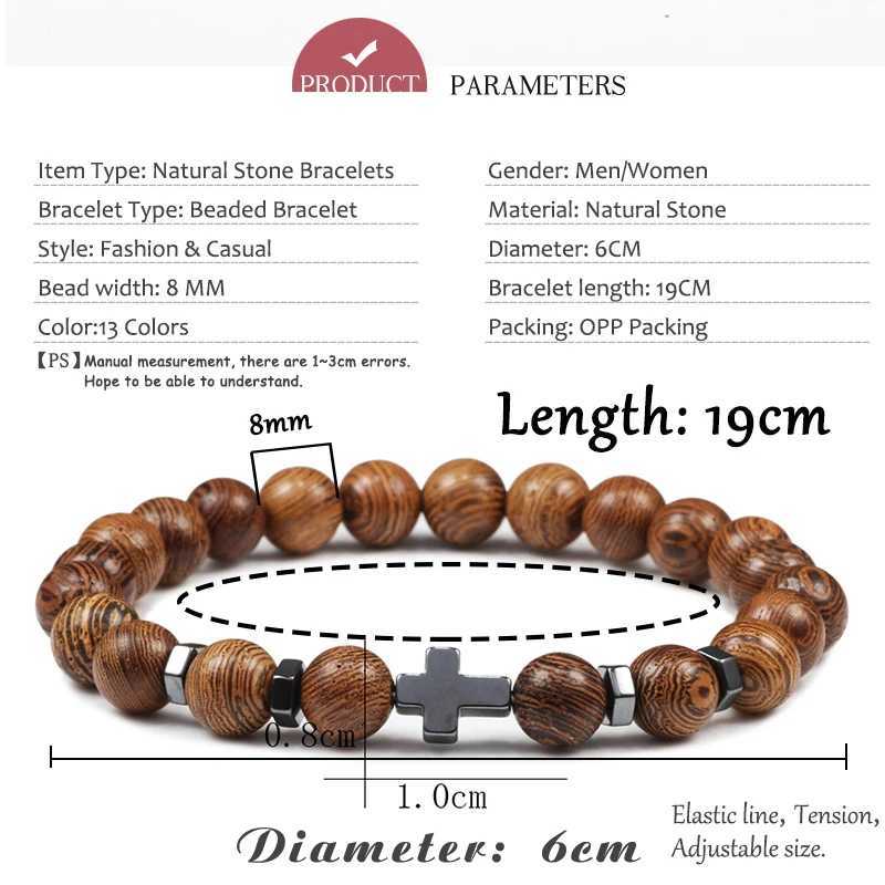 Dropshipping Hot Men Natural Lava Stone Bead Bracelets Hematite Cross Rosary Meditation Prayer Jesus Bracelet Women Yoga JewelryX240921