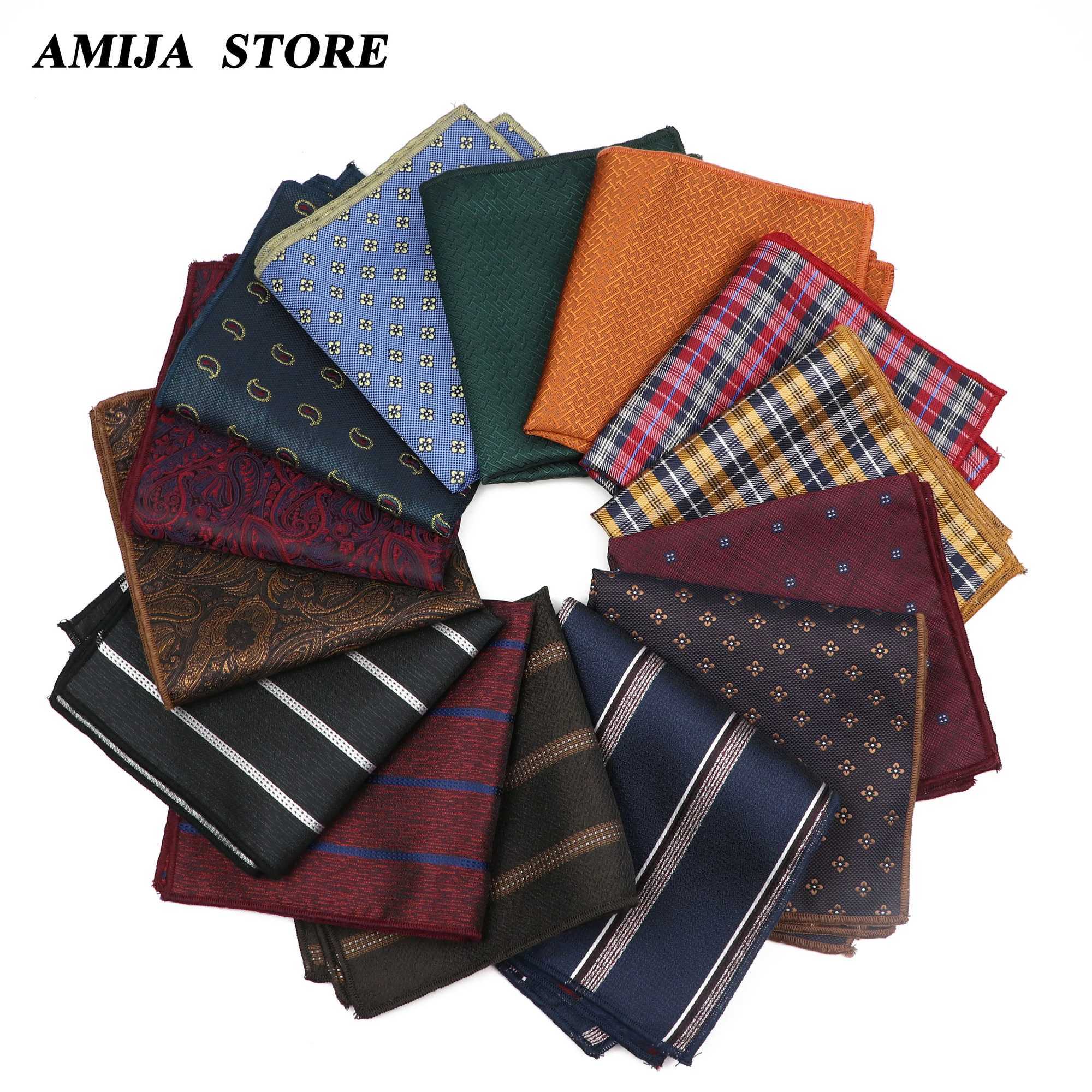 Retro Paisley Mens Pocket Square British Design Hankis Flower Printed Handle Striped Chest Towel Set W240921