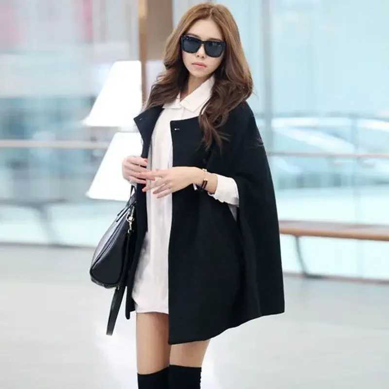 Cape coat womens autumn and winter British wool coat womens 2024 new style shawl top womens oversized jacket Q320 W240921