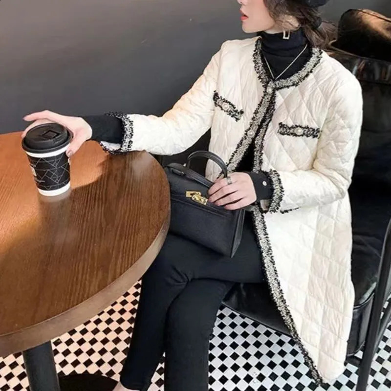 Autumn Winter Womens Elegant Fashion Loose Parkas Top Ladies Casual All-match Cardigan Coat Female Buttons Long Jacket Outwear 240914