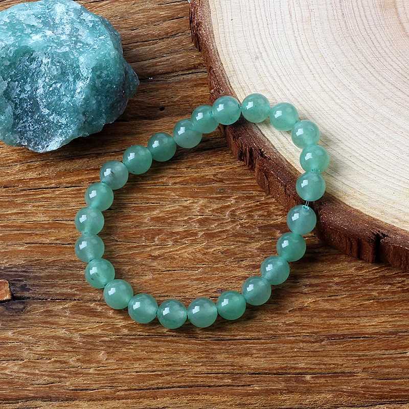 Original Natural Green Aventurine Beaded Bracelets Women Aventurine Jades Quartz Mala Beads Bracelet Meditation Healing JewelryX240921