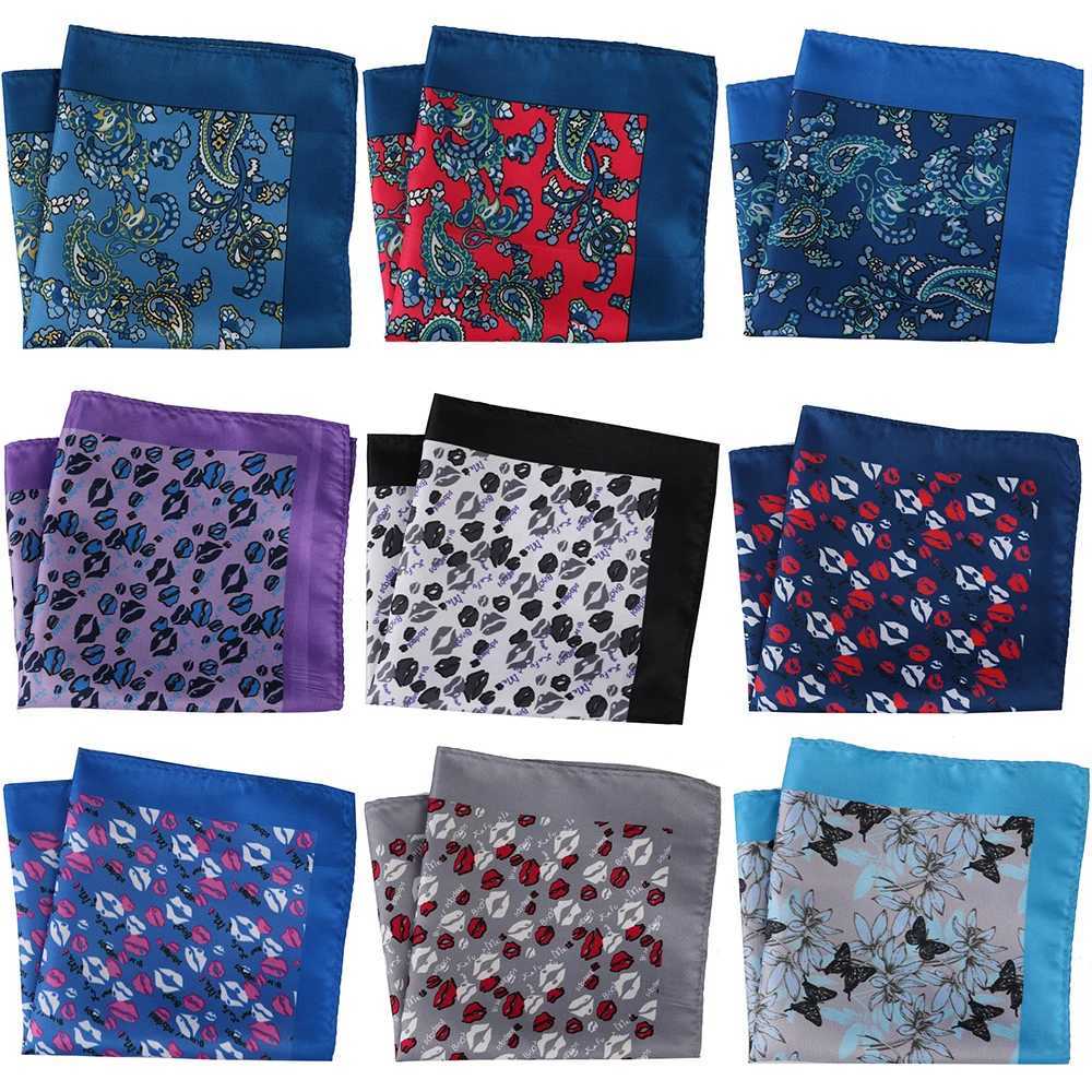 Tailor Smith Men Pocket Squares Printed Lips Floral Paisley Business Chest Towel Pocket Hanky Handkerchiefs Hankies ScarvesX240921