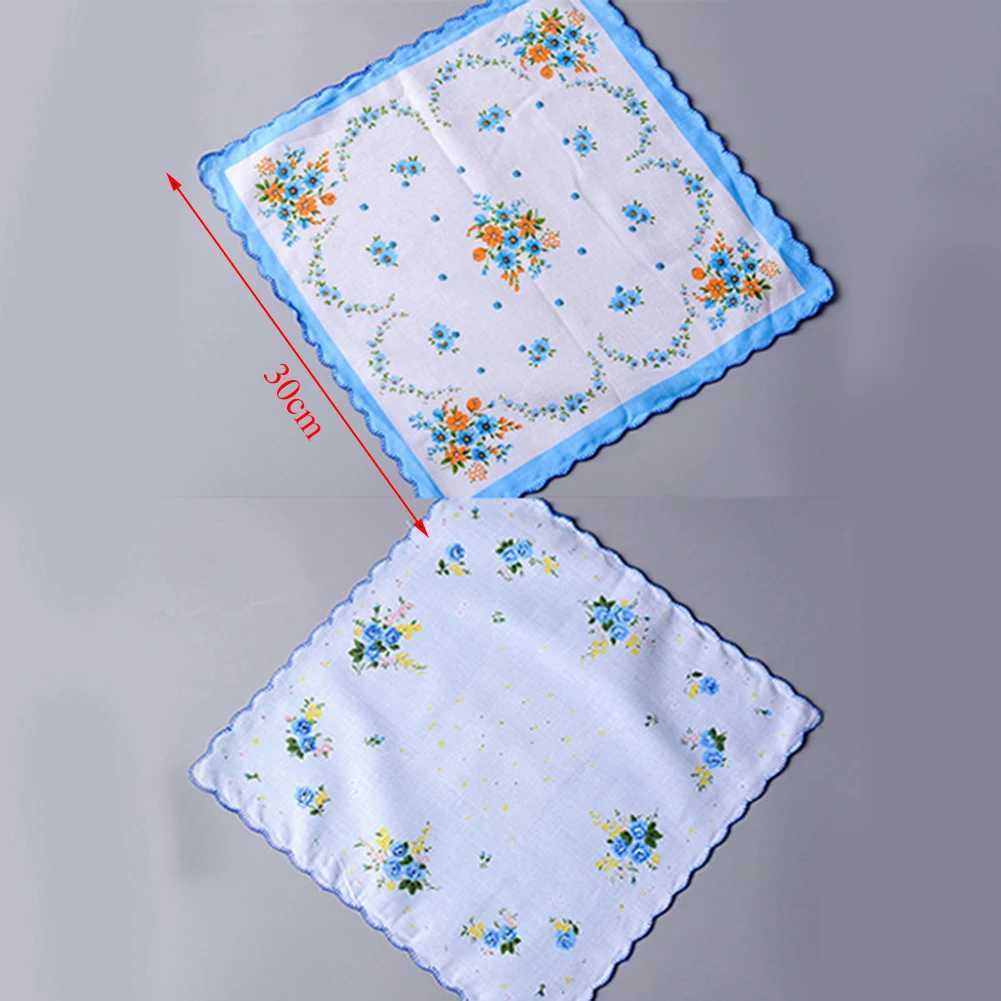 5Pcs Vintage Cotton Women Hankies Embroidered Butterfly Flower Hanky Floral Assorted Cloth Ladies Handkerchief Fabrics RandomX240921
