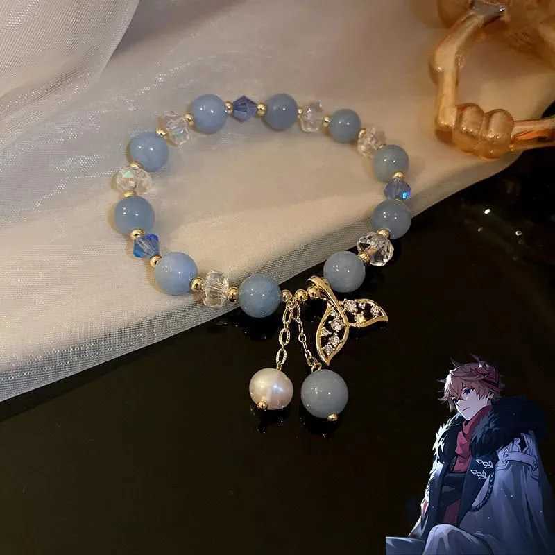 Anime Game Genshin Impact Bracelet Tartaglia Childe Cosplay Women Crystal Beads Pendant Bracelets Jewelry party AccessoriesX240921