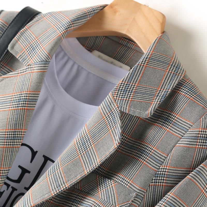 New Fashion Business Interview Plaid Suits Women Work Office Ladies Long Sleeve Spring Casual Blazer
