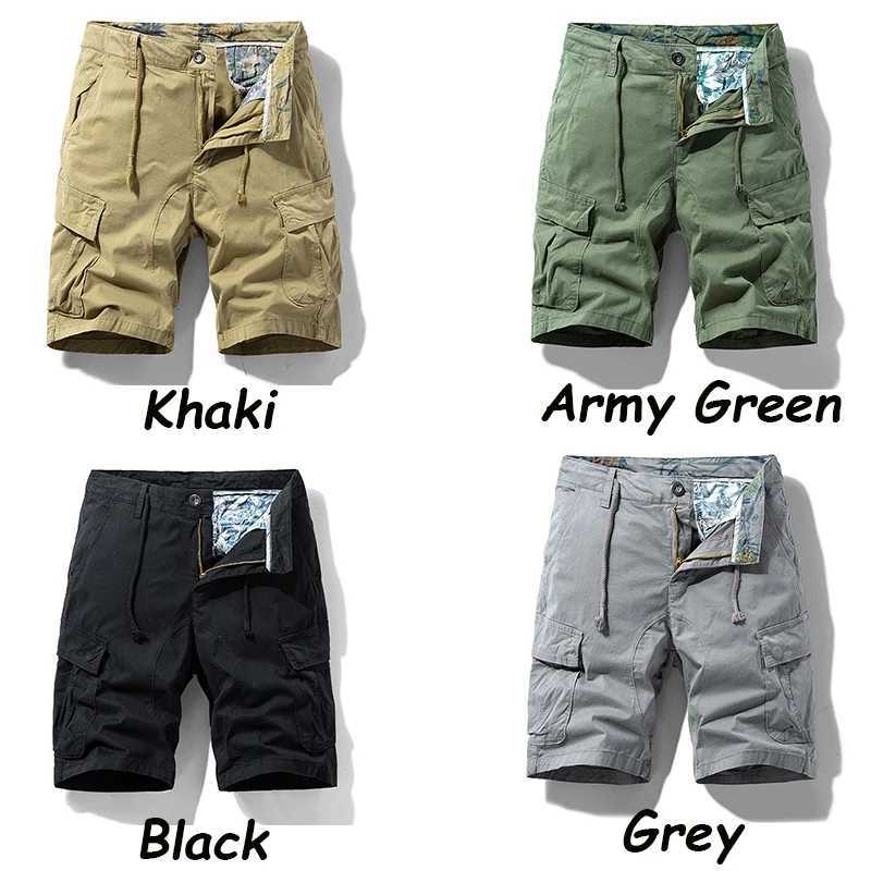 Summer New Mens Cotton Cargo Shorts Men Fashion Casual Multi Pockets Tactical Shorts Outdoor Joggers Bermuda Solid Shorts MaleX240921