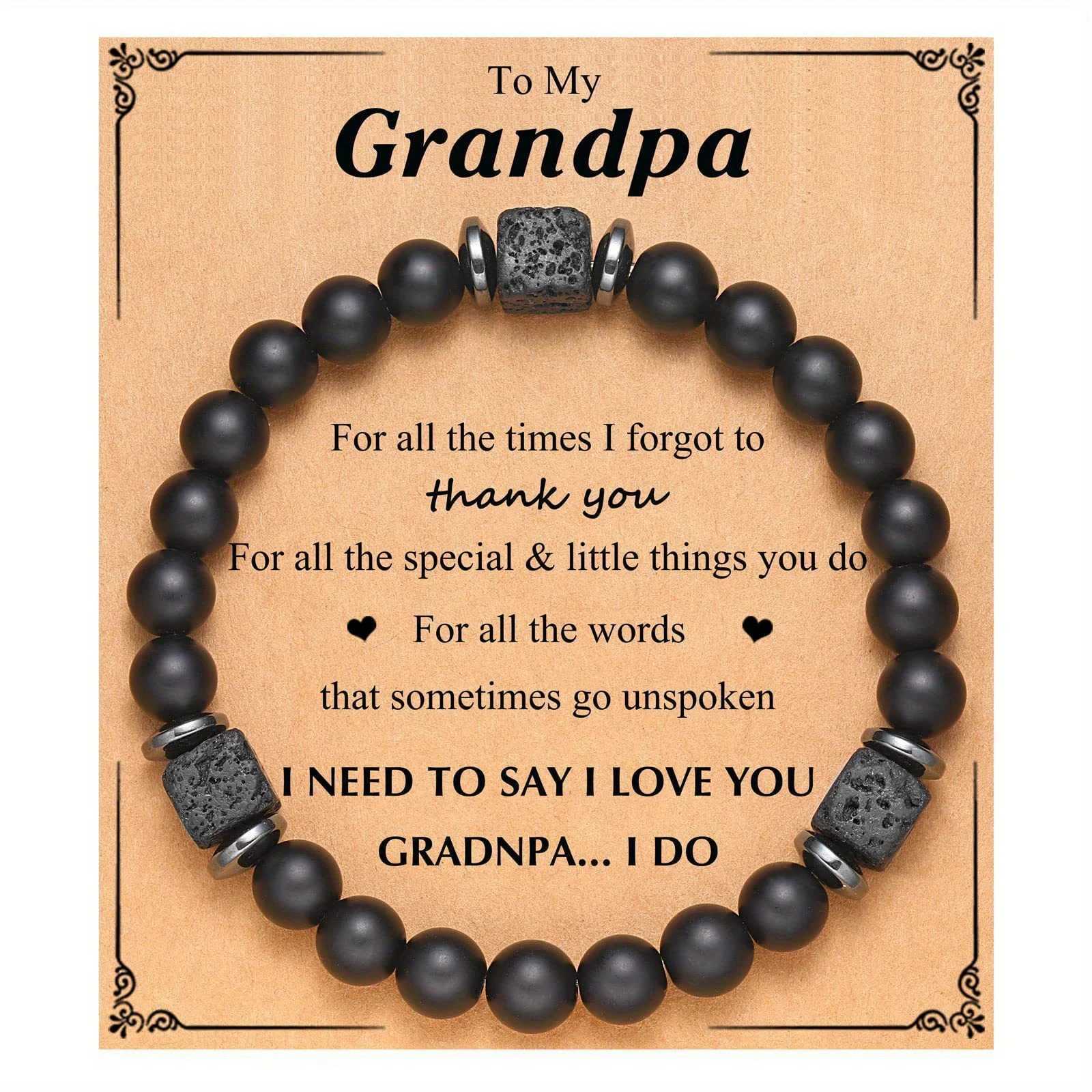 Natural Lava Stone Healing Balance Chakra Bracelet 8mm Black Colored Beads Bracelet For Men Fathers Day Gift Jewelry for SonX240921