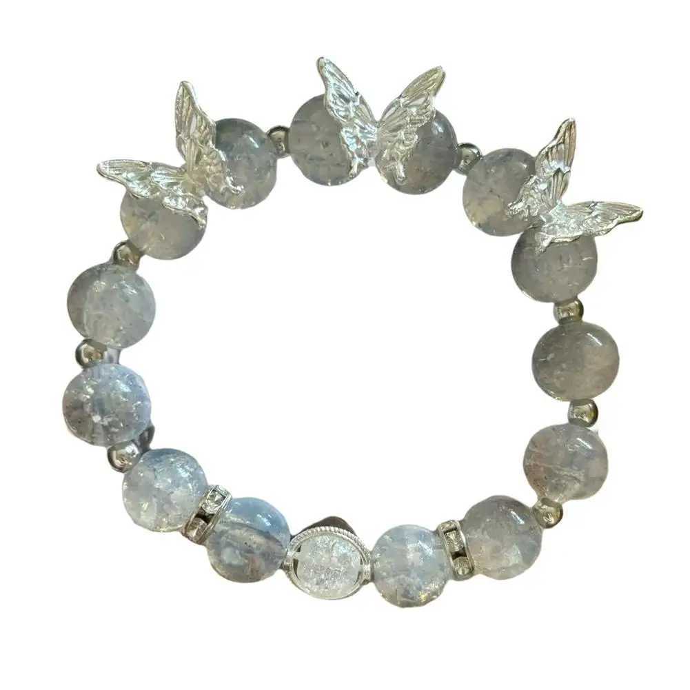 Jewelry Womens New Moonlight Crystal Bracelet Butterfly Accessories Light Niche Luxury Gifts Girl Temperament Beaded High- U3O5X240921