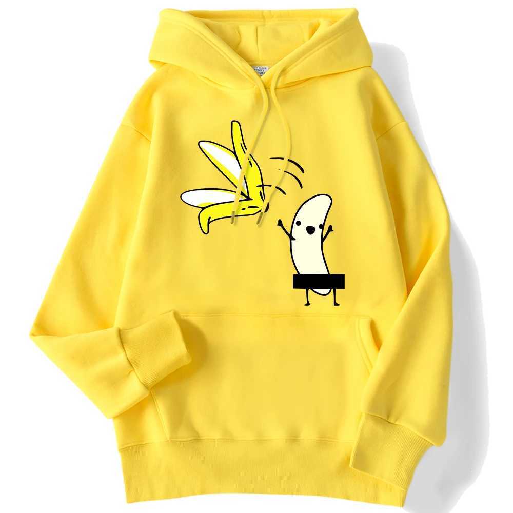 Street ladies hoodies lets take off banana peels fun prints comfortable and warm sportswear cute streetwear for women W240921