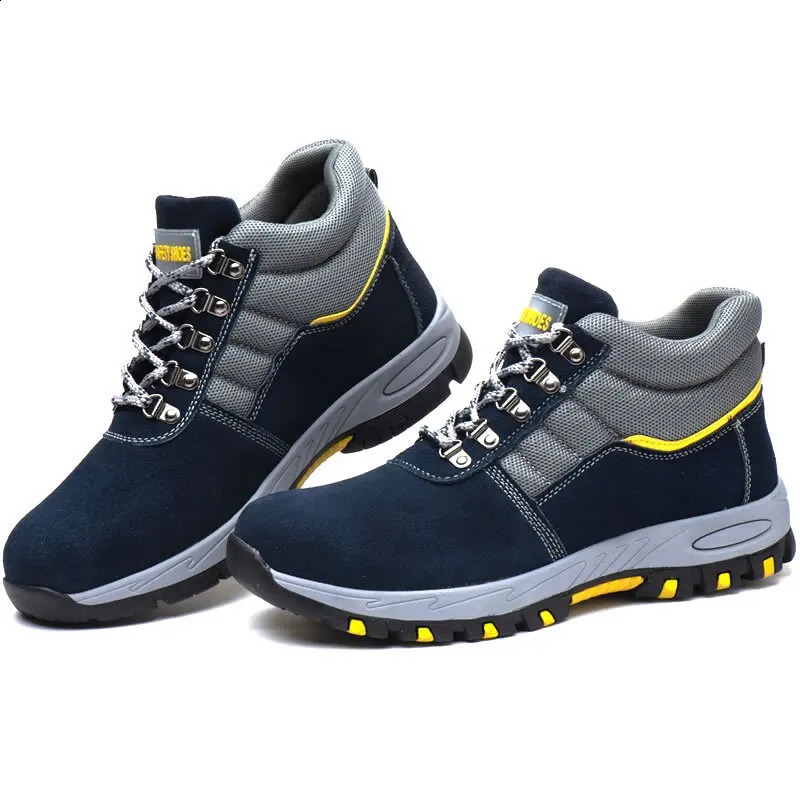 Four season mens work safety boots with leather and steel toe protection high-speed rail for men 241030