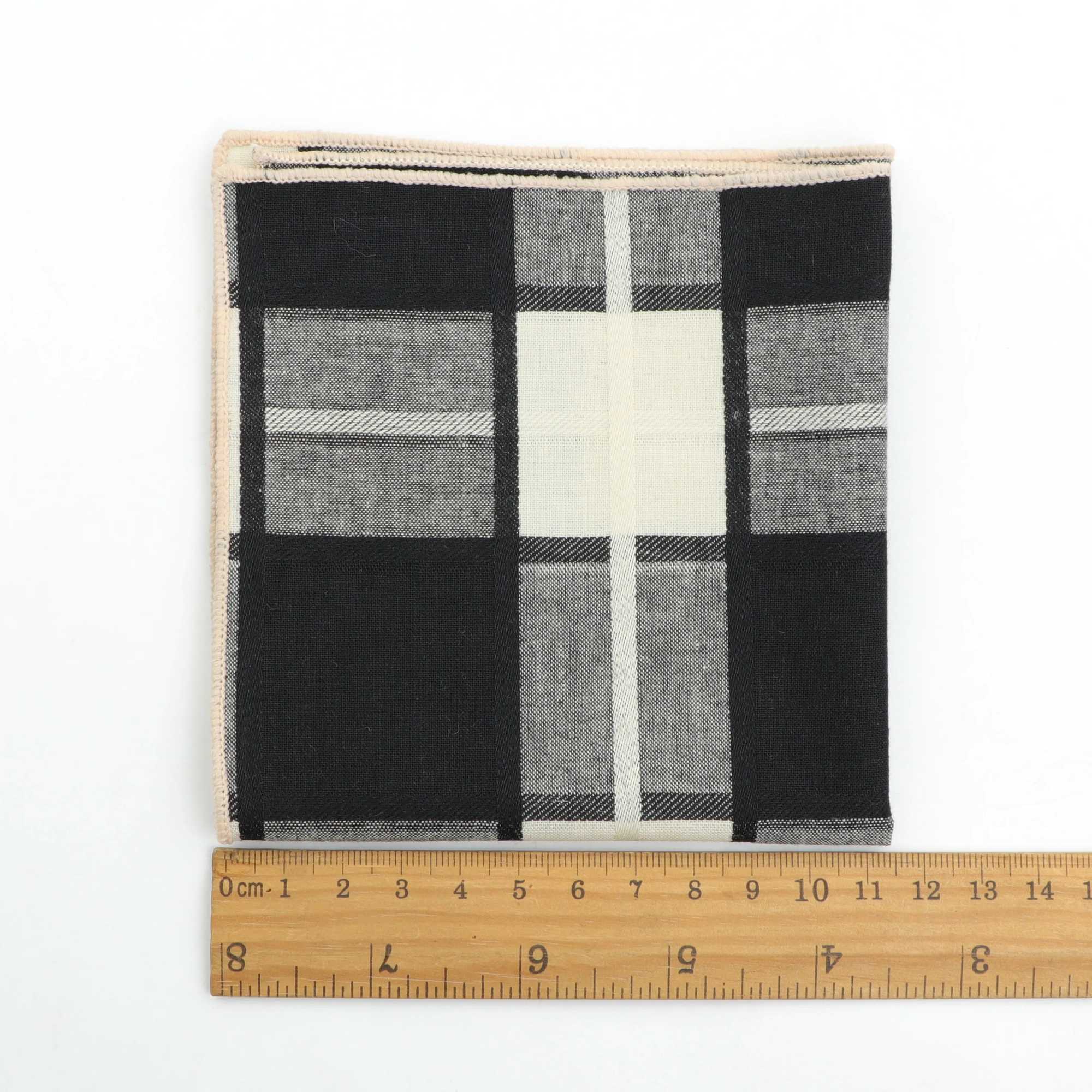 Striped Handkerchief Scarves Vintage Cotton Hankies Plaid Mens Pocket Square Printed HandkerchiefsX240921