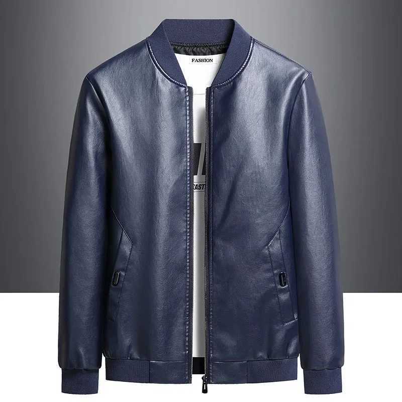 Leather jacket mens fashion leather sheepskin mens leather coat trend casual slim fit mens clothing Plus size 8XL W240918