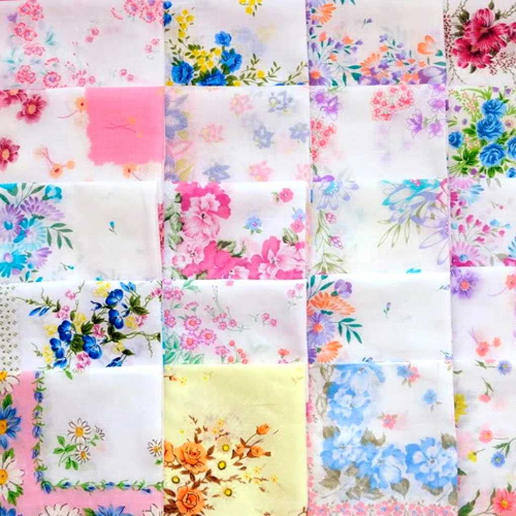 10 Pieces Vintage Handkerchief Hanky Birthday Gift Pattern RandomX240921