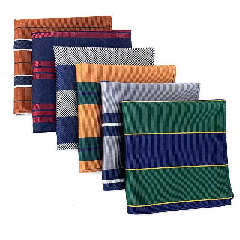 Luxury 25*25CM Mens Vintage Paisley Striped Silk Hanky Pocket Square Fashion Men Green Gray Hanky for Wedding Party Chest TowelX240921
