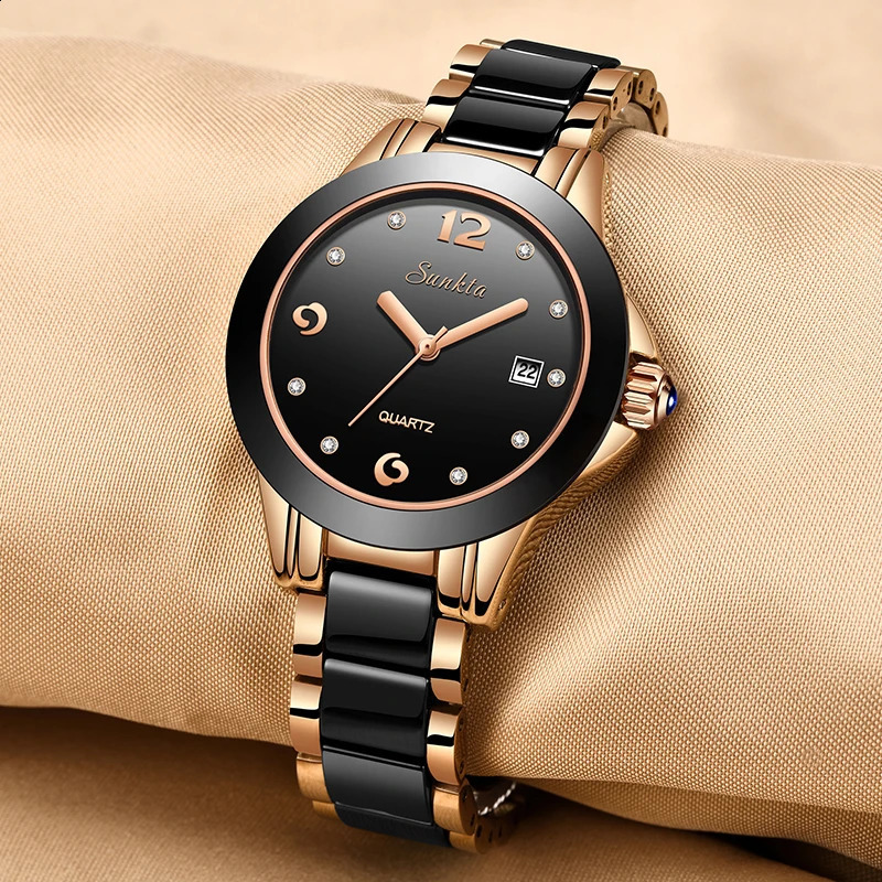 LIGE Woman Watch Fashion Ladies Ceramic Bracelet Wrist Watch Women Dress Watches Waterproof Date Clock Gift Montre Femmes 240909