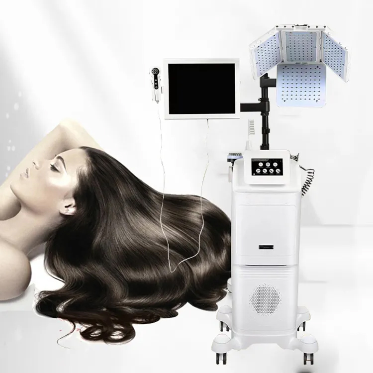 Professional 8-in-1 Scalp Detection Health Analyzer Diode Laser Therapy for Hair Regrowth 261 Beads LLLT Diode Laser Hair Thickening Follicle Scalp Ma