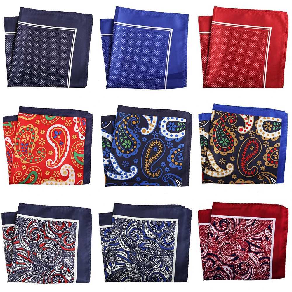 Tailor Smith Vintage Style 3pcs Pocket Square Mens Polyester Paisley Floral Printed Hanky 33cm Handkerchief for Men giftX240921