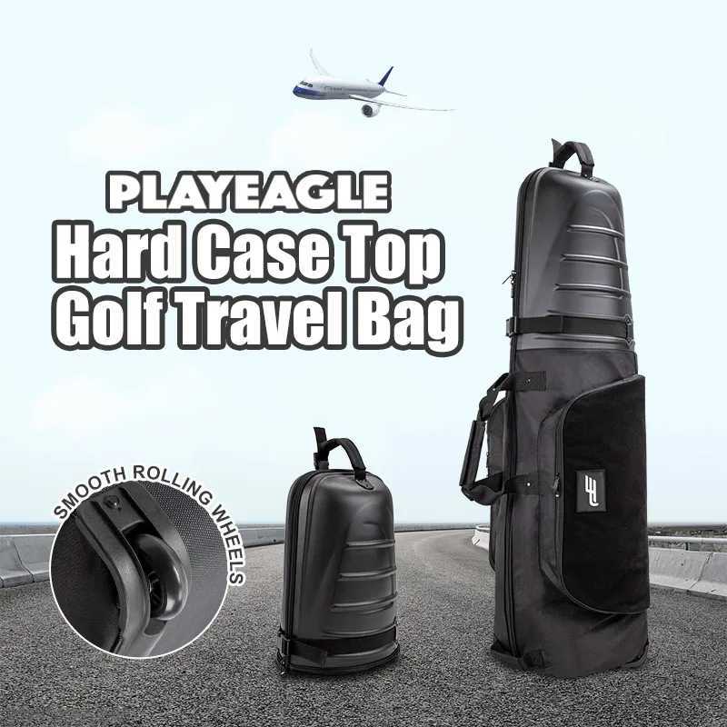 PLAYEAGLE new hardtop shock-absorbing golf travel bag 1 piece foldable golf aviation bag with wheels W240921