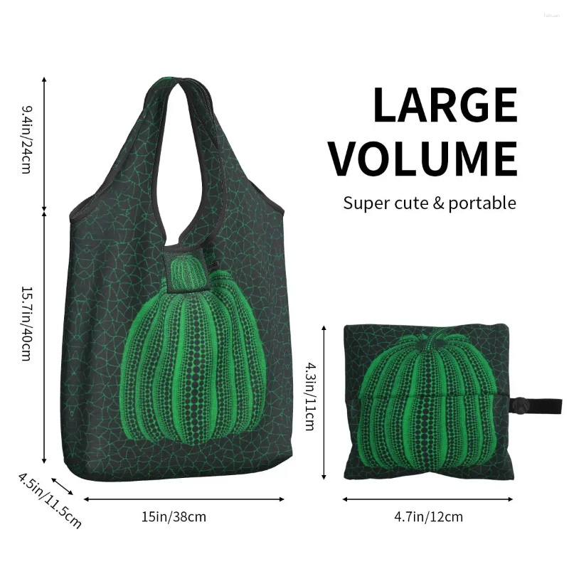 Shopping Bags Custom Yayoi Kusama Abstract Art Pumpkin Groceries Women Fashion Shopper Shoulder Big Capacity Handbag 0d88