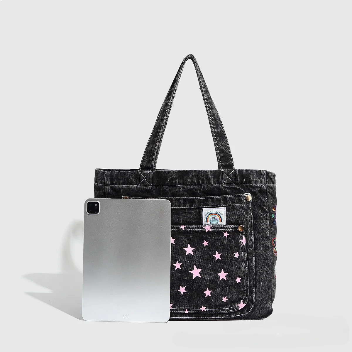 large capacity handbags denim bags commuting for work and shoulder 240919