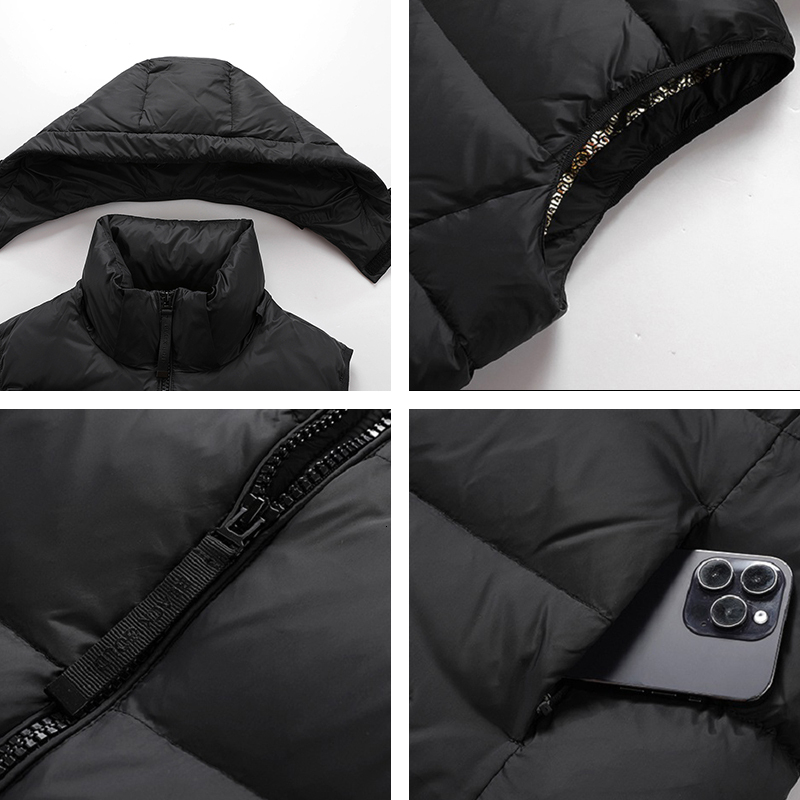 Black Gold Down Vest Winter Men Warm Waterproof Sleeveless Jacket Autumn Casual Windproof Thicken Waistcoat Brand Man