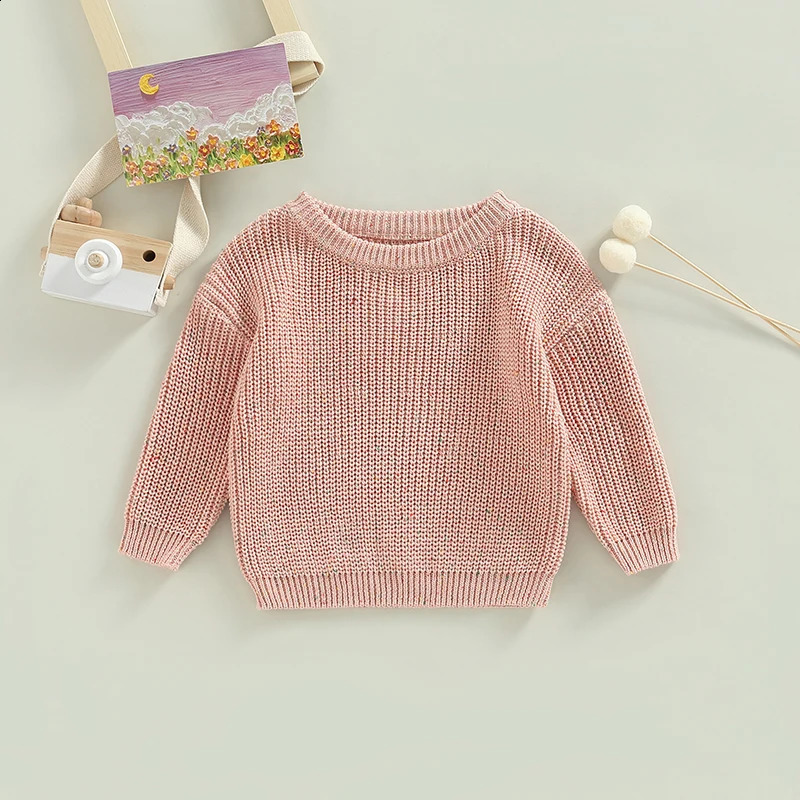 -10-08 Lioraitiin 0-6 Year Old Childrens Boys and Girls Autumn Sweater Colorful Spotted Long Sleeve Pulling Knitted Clothing 240918