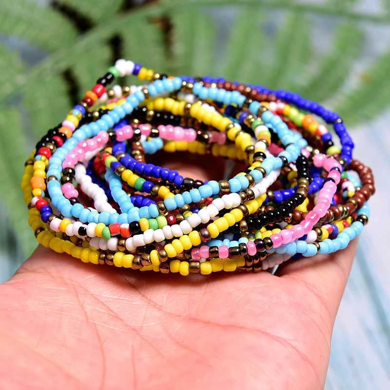 MOON GIRL 20 Pieces Seed Beads Charm Bracelet Boho Fashion Bohemian Girl Elastic Vintage Wrap Pulseras Femme DropshippingX240921