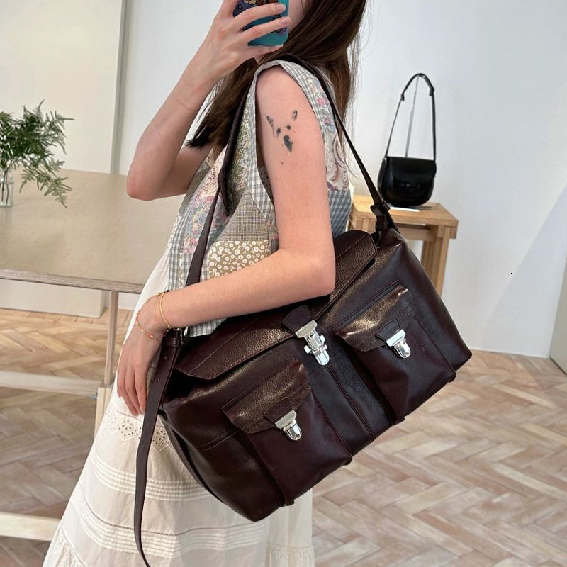 Moto & Biker Pillow Bags For Women Designer Handbag Purse 2023 New In Vintage PU Large Capacity Multiple Pockets Shoulder