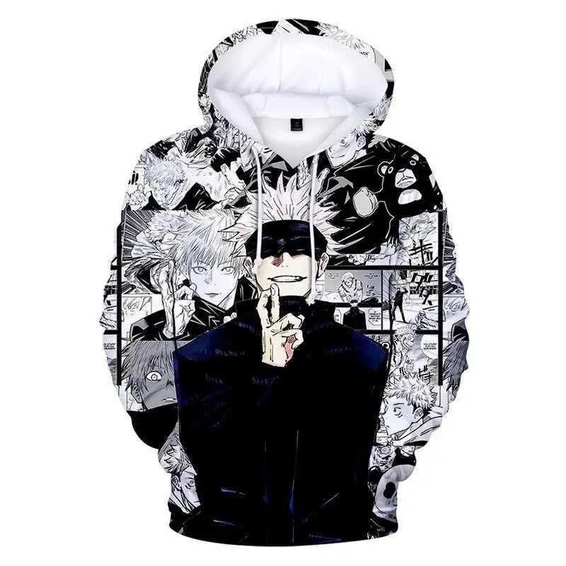 3D Printing Anime Jujutsu Kaisen Hoodie Mens/Womens Sportswear 2023 Latest Fashion Street Clothing Autumn Winter Plus Size Clothing Jacket W240921