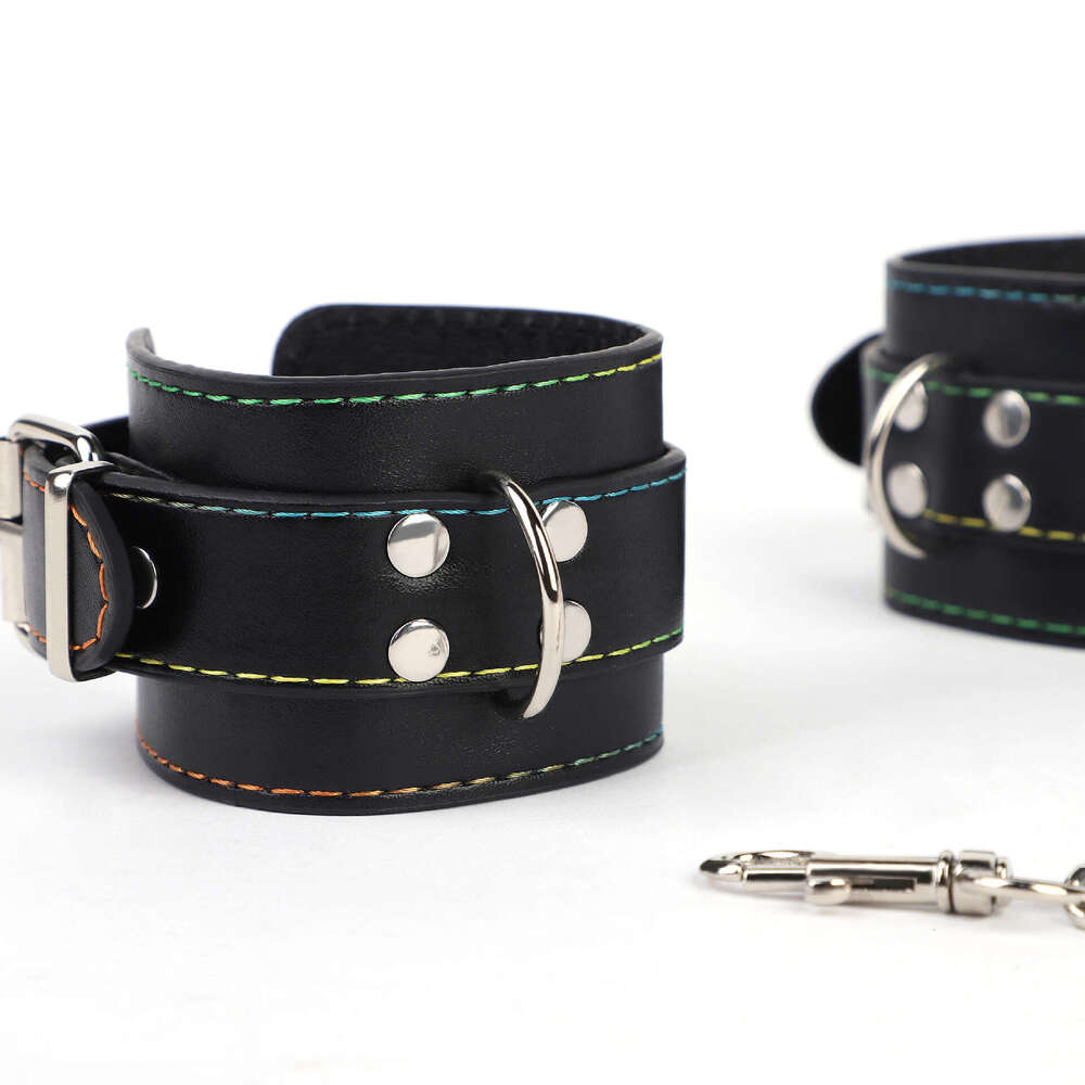 Wild Wolf Sex SM Colored Thread Binding Handcuffs Binding Props Leather Foot cuffs Couple Flirting Training Torture Equipment Hair Agency