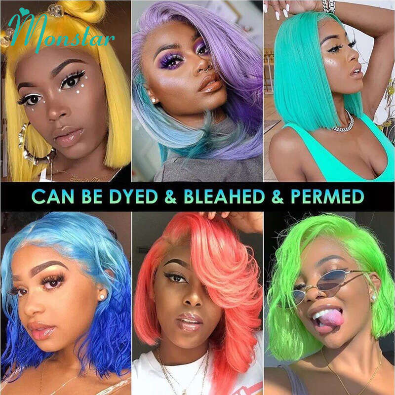 613 Blonde Glueless Human Hair Ready to Wear 5x5 Closure 13x4 13x6 Straight Bob Wig Front Frontal Brazilian Wigs on Sale
