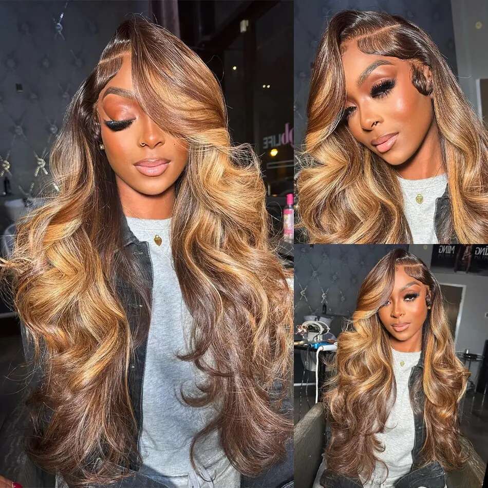 13x4 13x6 Highlight HD Frontal Wig Human Hair Honey Blonde Body Wave Lace Front For Women Brazilian Wigs Pre Plucked