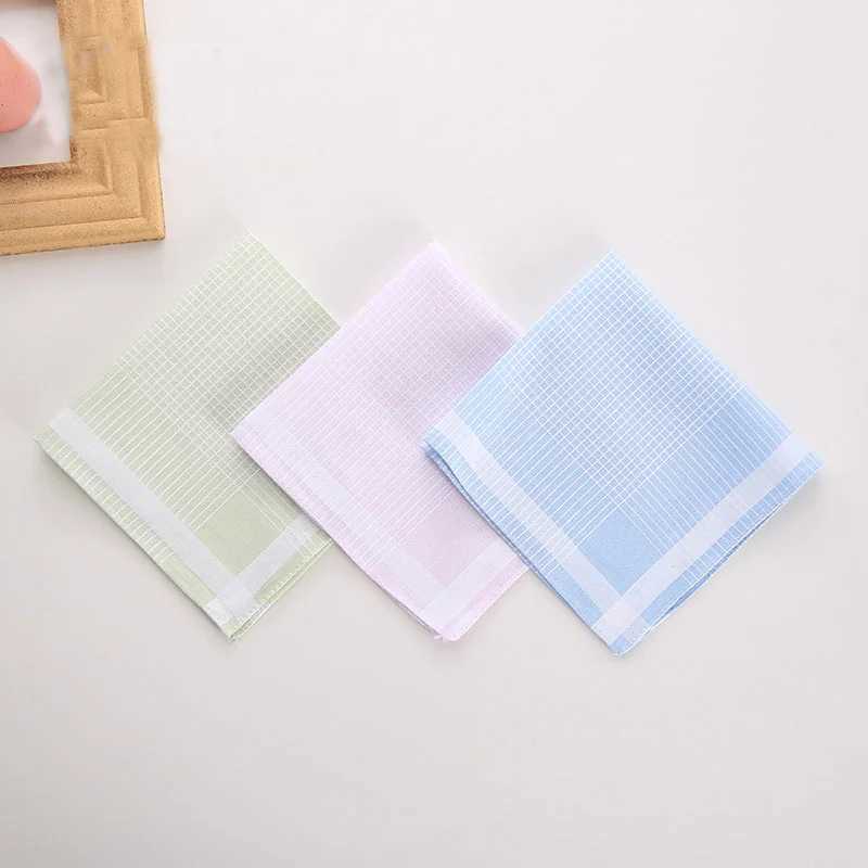 5pcs/Lot 29CM Luxury Cotton Stripe Lace Printed Women Square Handkerchief Ladies Hanky Children Baby Towel Party Christmas GiftX240921