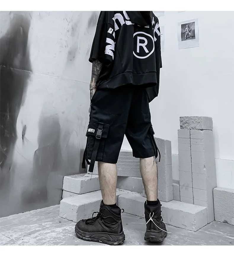 Summer Shorts Men Harajuku Streetwear Casual Mans Cargo Shorts Fashion Techwear Japanese Korea Hip Hop y2k Punk Male ClothingX240921