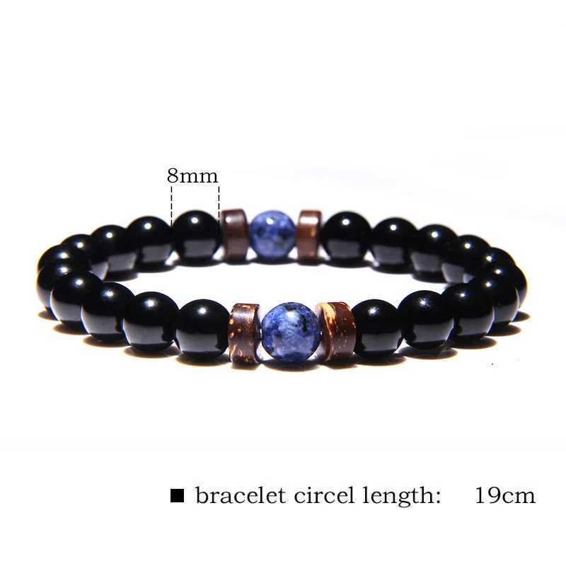 Natural Volcanic Stone Bracelets Charms Men Black Lava Matte Beads Bangles Women Yoga Prayer Jewelry Gift Cute Hand BraceletX240921