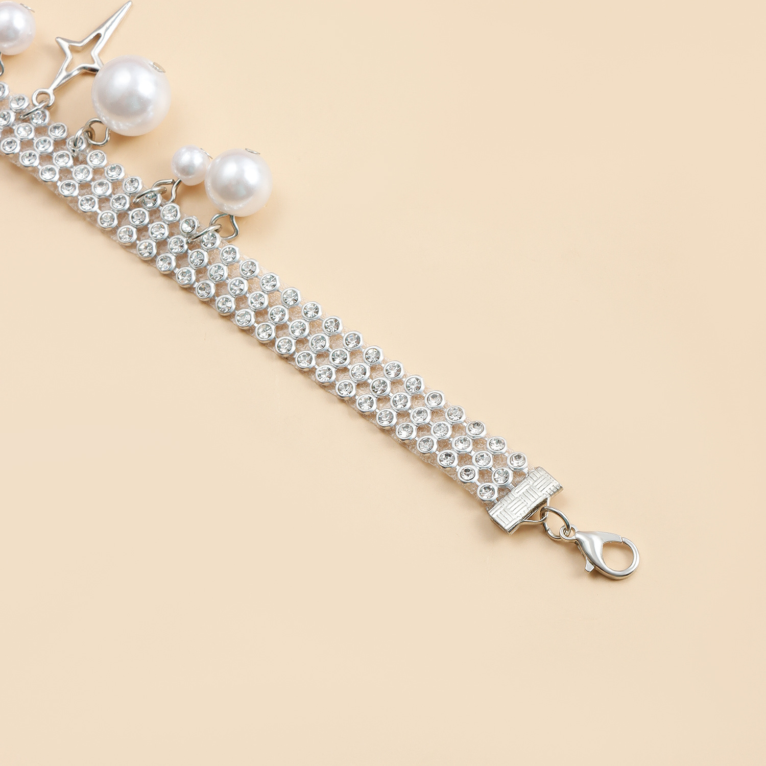 Stainless Steel Crystal Pearls Choker Sweet Cool Fringe Cross Collar Necklace For Women Silver Plated Y2K Accessories Luxury Tassel Jewelry Party Wedd