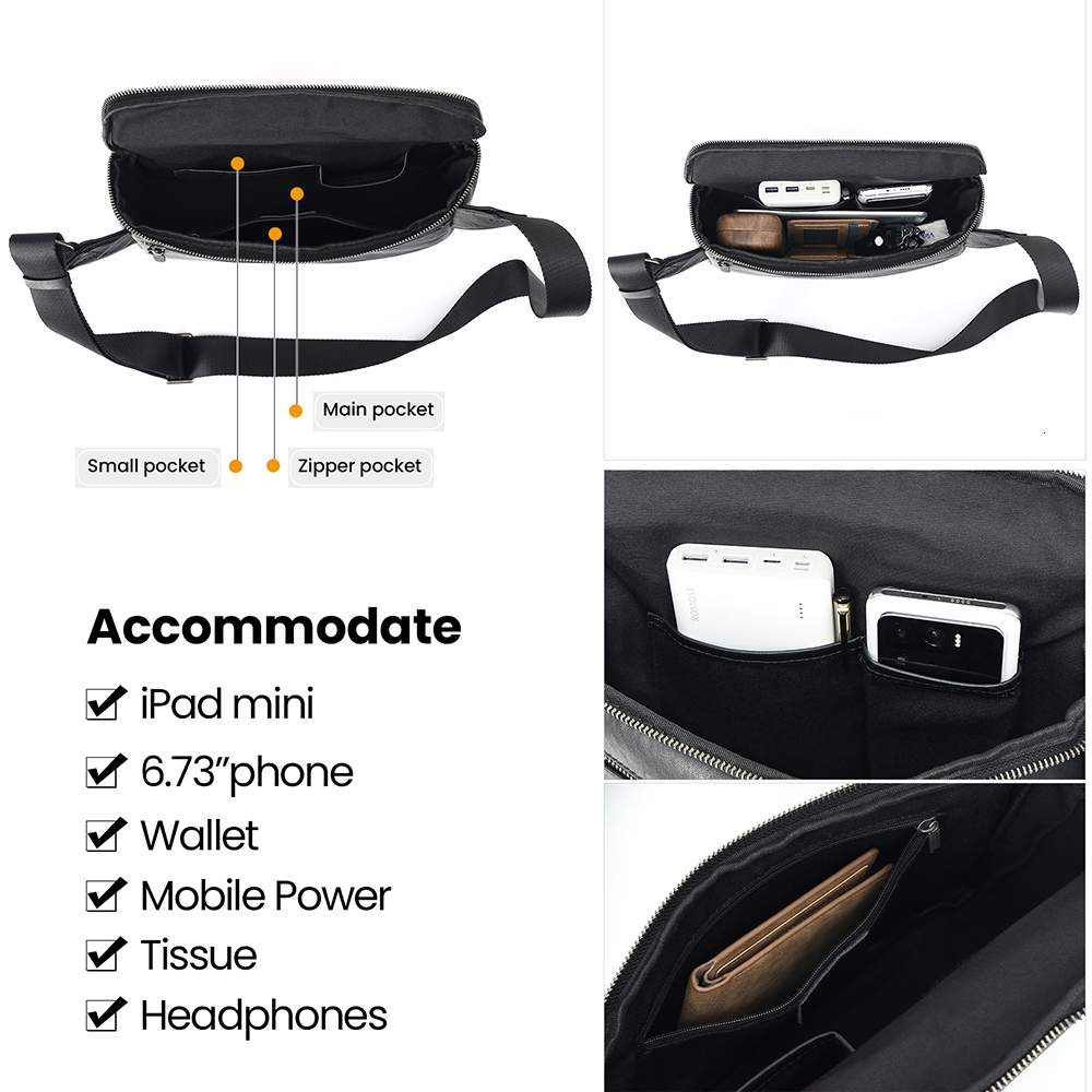 JOYIR Genuine Leather Men's Messenger Large Capacity Shoulder Crossbody For Male Trendy Casual Sg Bag Satchel Bags