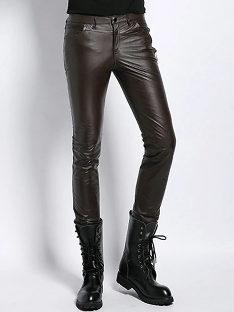 High quality mens ultra-thin pants suitable for piglet pencil pants thin motorcycle riding real leather pants windproof pants 240913