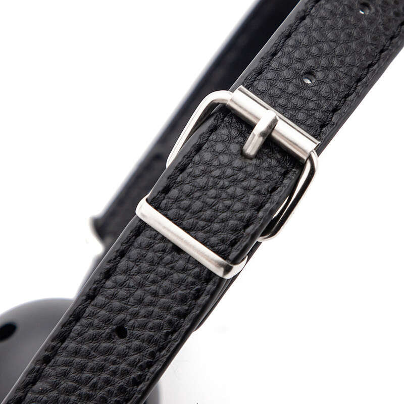 Female slave training SM prop black lychee pattern fun mouth plug with hole PVC fun mouth ball alternative adult product