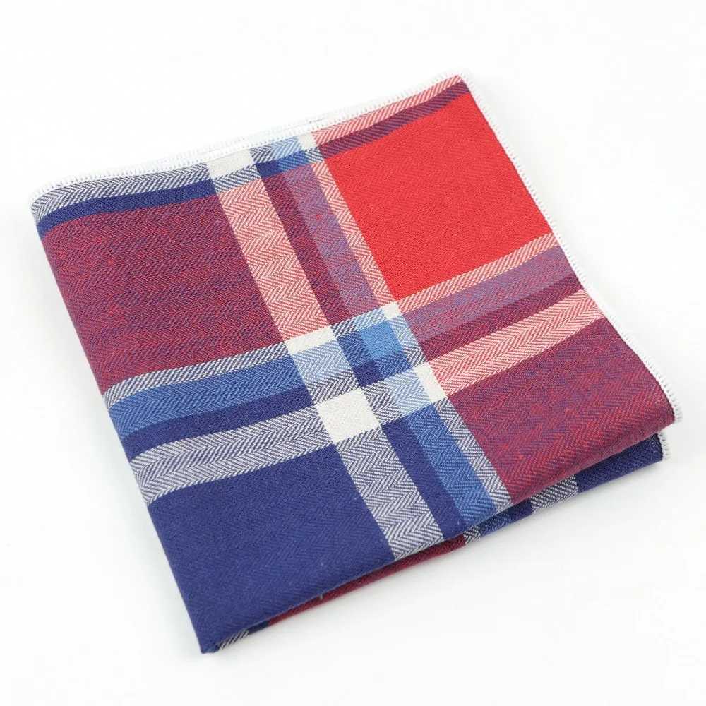 Mens cotton handbag head woven color printed plain weave pocket square mens casual rainbow pocket handkerchief W240921