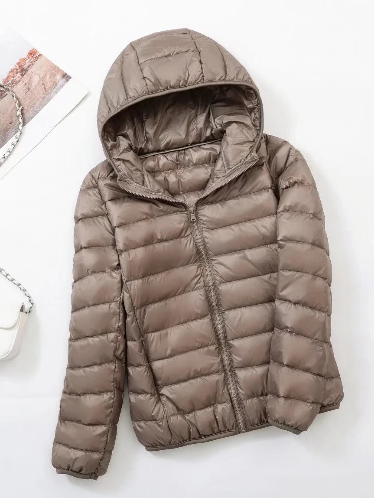 Nubon 7XL Down Jacket Womens Hooded Ultra Light Down Jacket Womens Plus Feather Winter Thin Warm Windproof Coat 240913