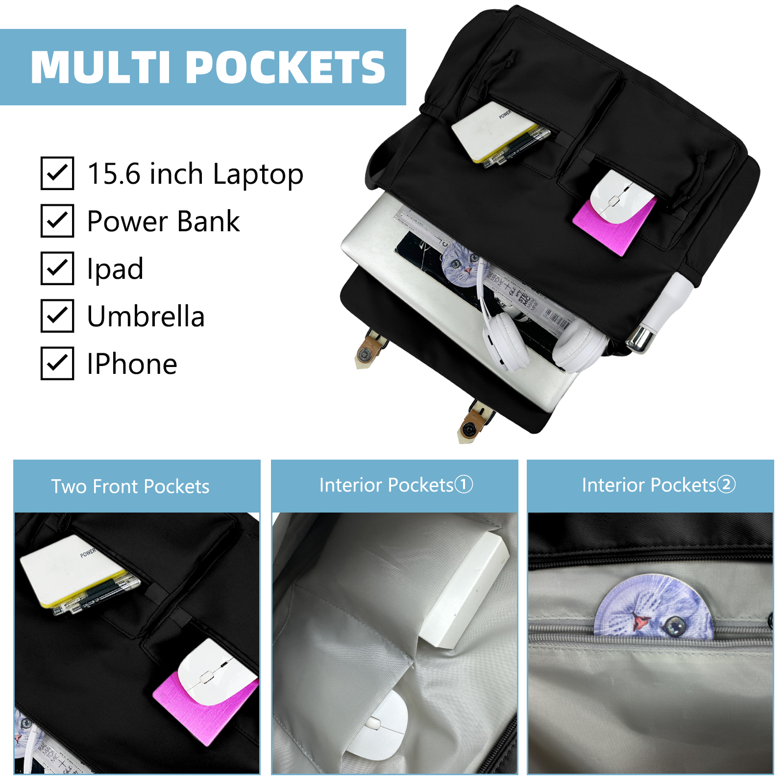 Fashion Men Messenger Bag High Capacity Multi-Pockets Casual Shoulder Crossbody Bags For Student Work Business Unisex