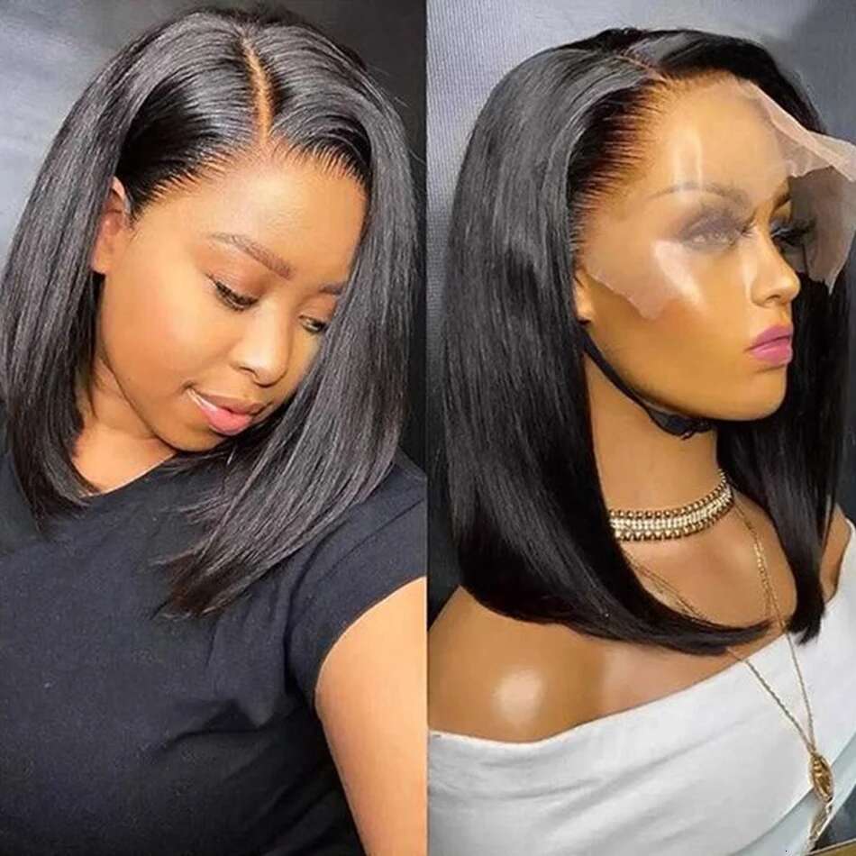 Short Straight Wig 13x4 4x4 Bob Human Hair Remy Lace Front Wigs for Black Women Pre Plucked