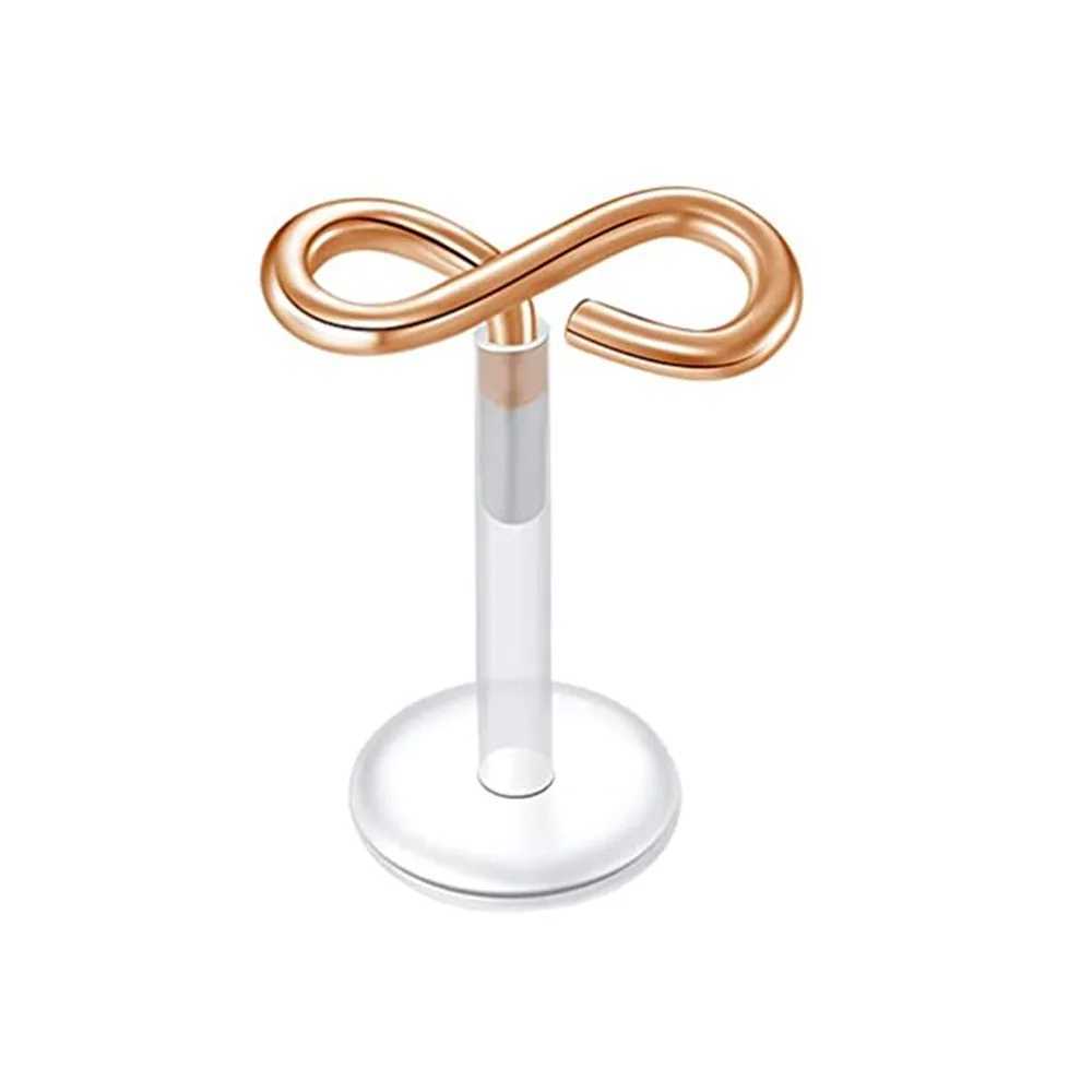 16g Stainless Steel Lip Labret Piercing Crystal Ball Monroe Lip Stud Helix Tragus Conch Piercing Cartilage Earrings Rose gold Y240921