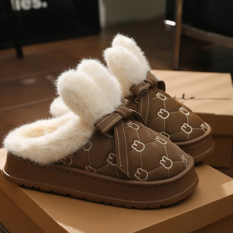 Women Winter Plush Warm Slippers Ladies Casual Fashion Cotton Slipper Female Flat Outdoor Stylish Waterproof free shipping shoes trainers loafers wome