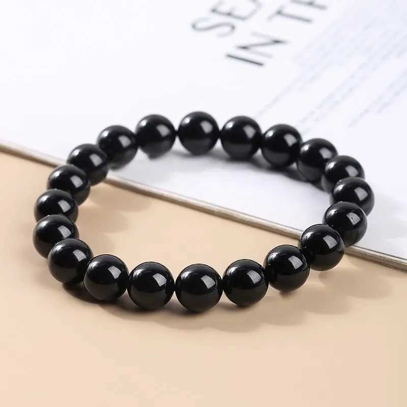 Pulsera Fashion Black Tourmaline Bead Bracelets Women Healing Crystals Yoga Meditation Jewelry Bangles Gift Creative X240921