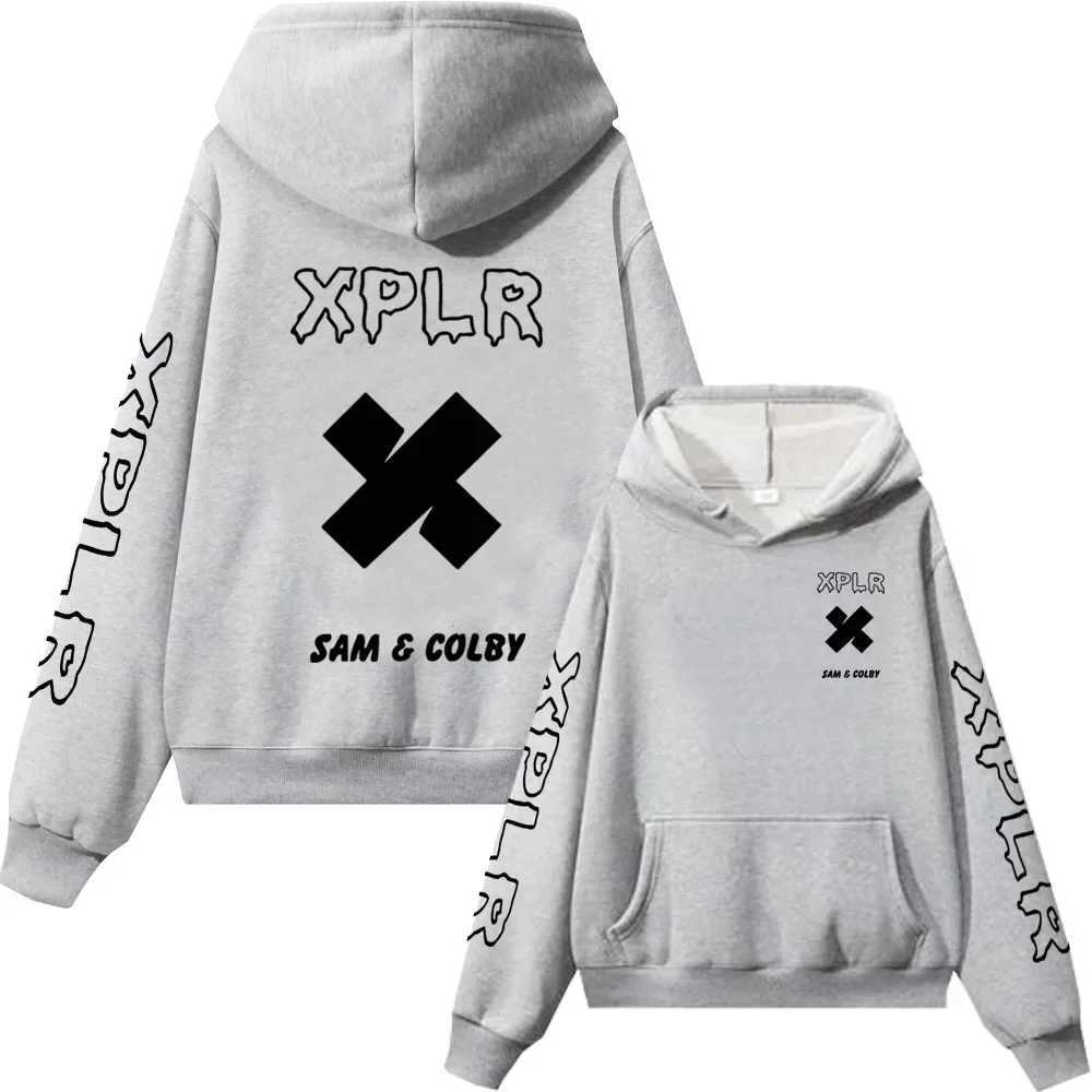 Xplr Hoodies Sam and Colby Chainlink Merch Heart Printed Sportswear Mens and Womens Long Sleeve Zipper W240921