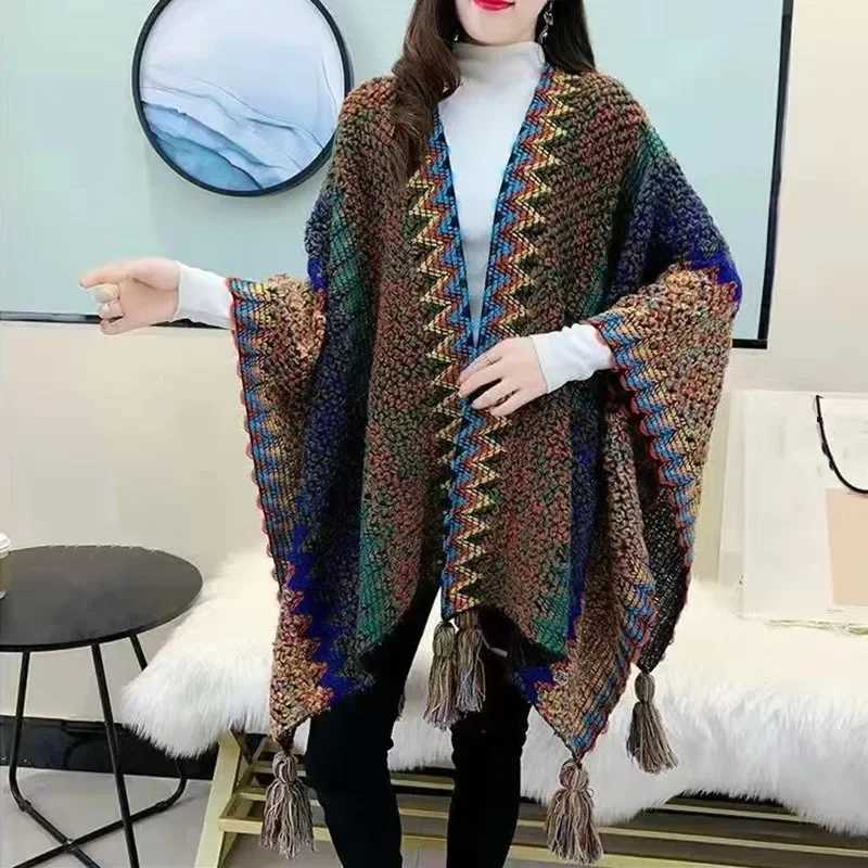 Casual Knitted Open Collar Shawl Womens Jacket Clothing Bag Fashion Shawl Elegant Winter Raincoat Coat Womens Sweater Parachute W240921