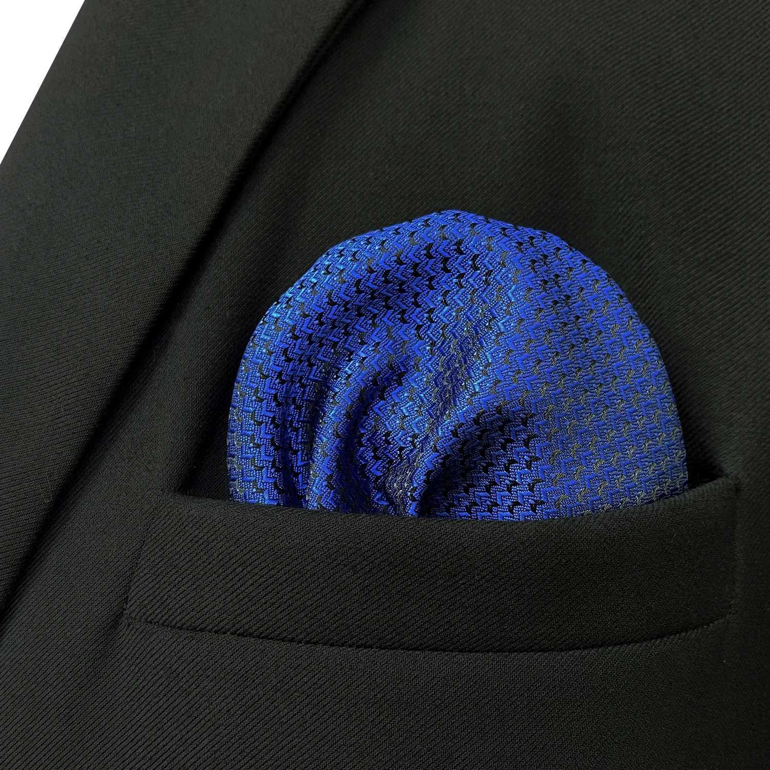 Blue Floral Paisley Mens Pocket Square Classic Silk Purple Hanky Business Fashion Handkerchief WeddingX240921