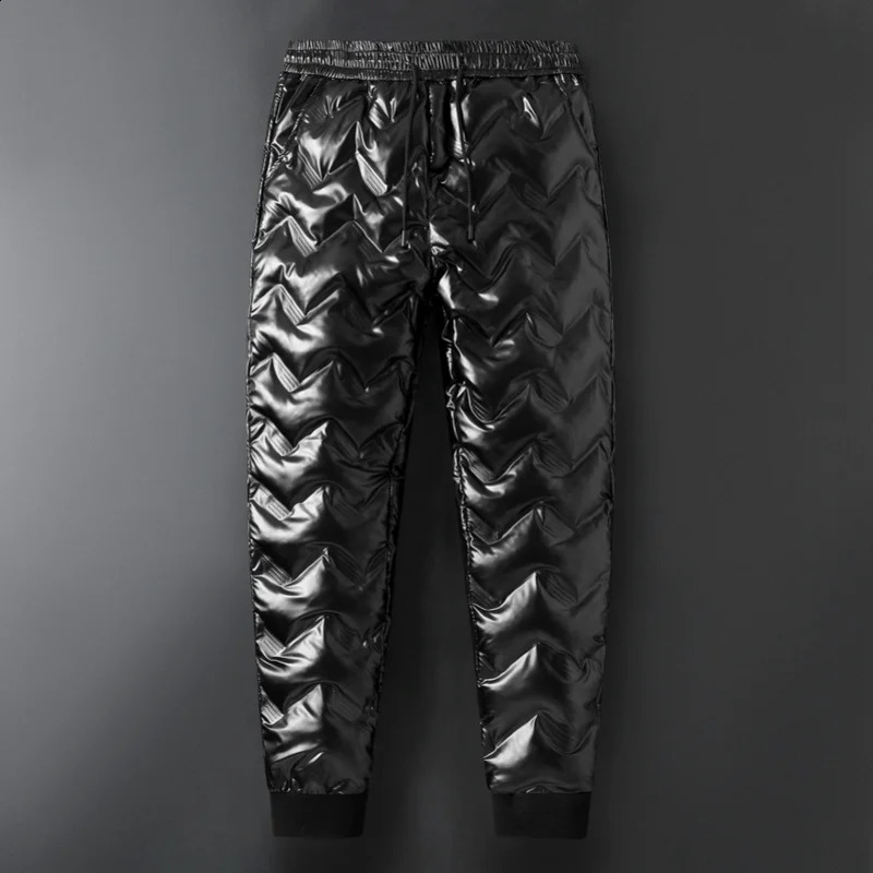 Quality Winter Thick Warm Cotton Down Pant Men Jogging Pants Casual Trousers Slim Windproof and Waterproof Men and Women Pants 240913